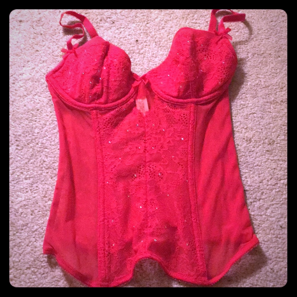 Bright Red Victoria’s Secret lingerie
